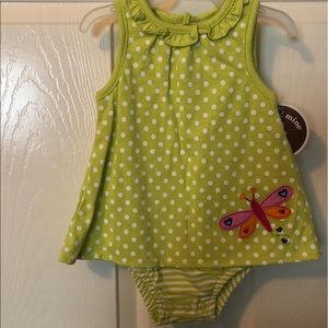 Child of Mine sunsuit with butterfly appliqué